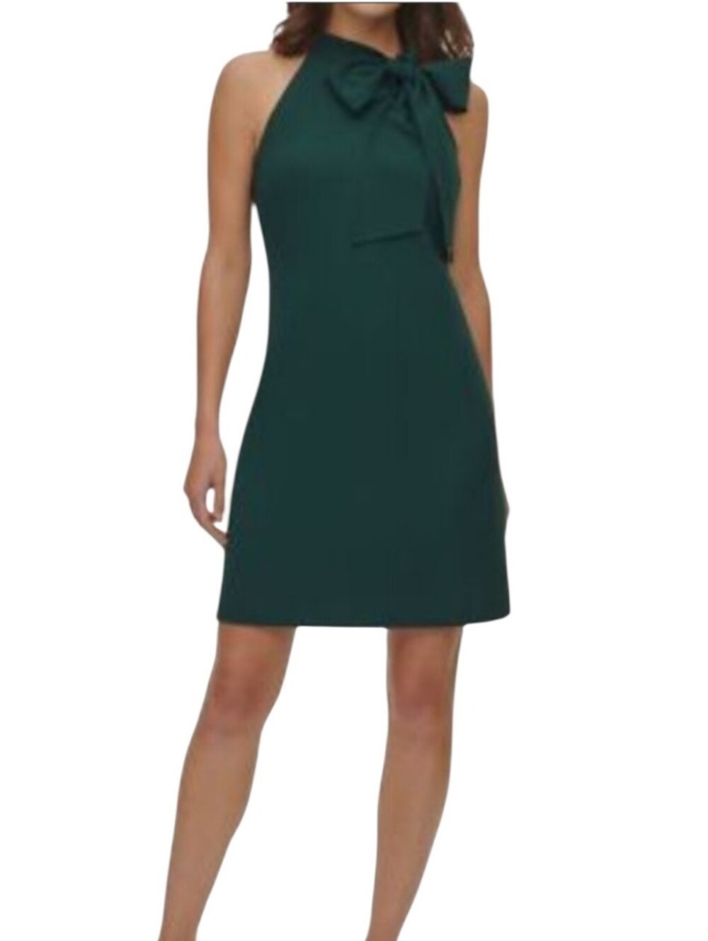 Women's Vince Camuto Green Bow Neckline Dress Sz 4